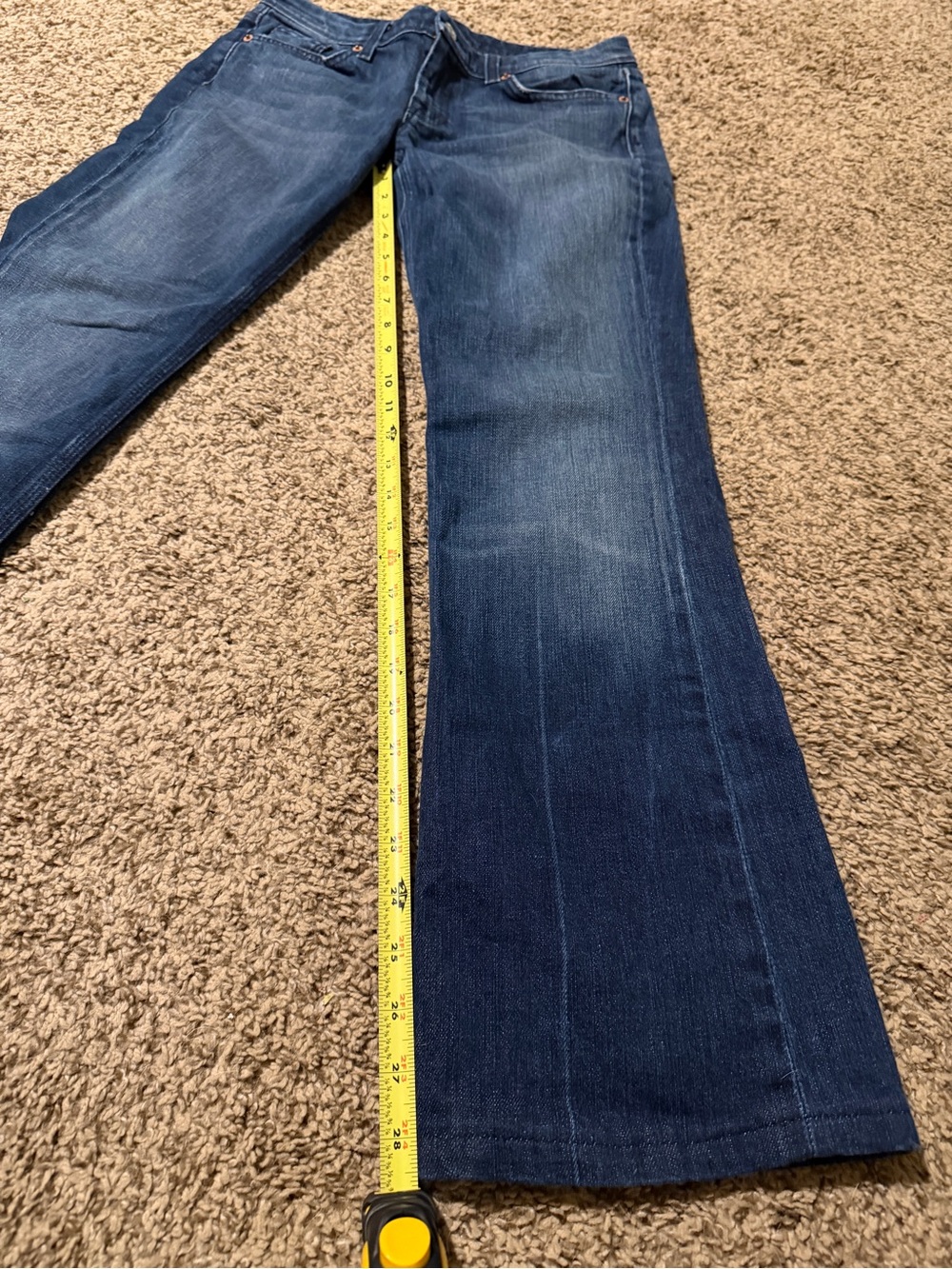 7 For All Mankind Dark Blue Bootcut Jeans- Flynt - Picture 9 of 11